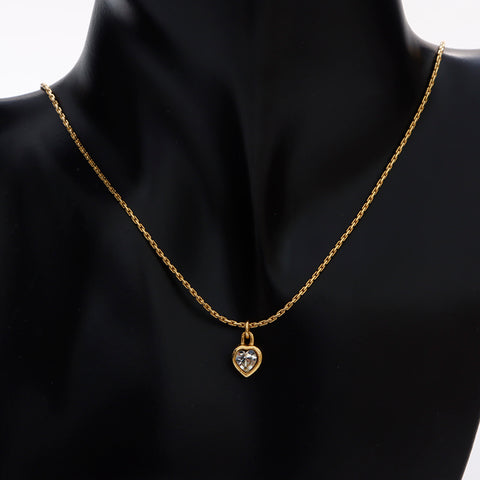 Christian Dior -Strass -Herz Vintage Halskette Gold WS8910