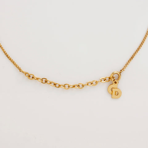 Christian Dior Rhinestone Necklace gold WS8920