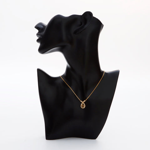 Christian Dior Rhinestone Necklace gold WS8920