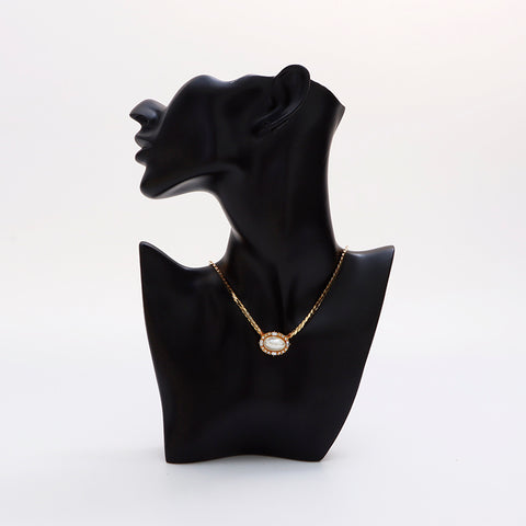 Collier vintage Christian Dior à motif perle et strass or WS8931