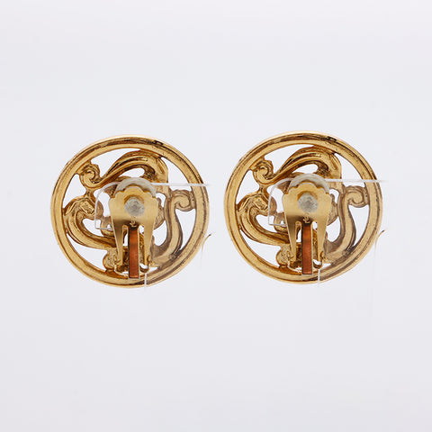 YVES SAINT LAURENT Boucle d'oreille Cercle Vintage or WS8935