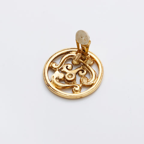 YVES SAINT LAURENT Boucle d'oreille Cercle Vintage or WS8935