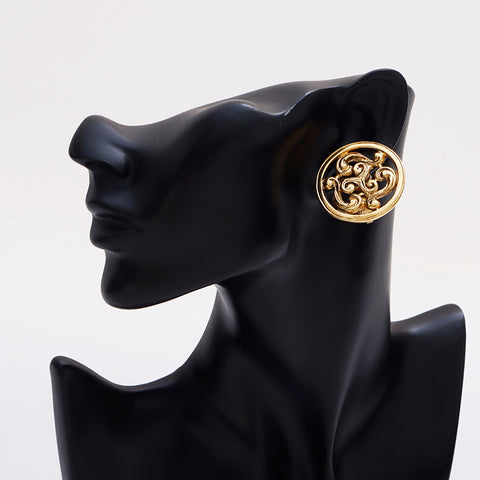 YVES SAINT LAURENT Boucle d'oreille Cercle Vintage or WS8935