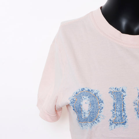 Christian Dior Logo Denim Short Sleeve Shirt Pink WS8936