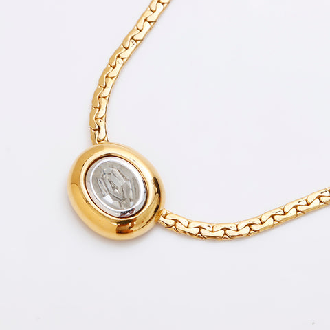 Yves Saint Laurent Yves Saint Laurent Rhinestone项链，金WS8943