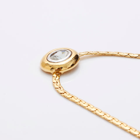 Yves Saint Laurent Yves Saint Laurent Rhinestone项链，金WS8943