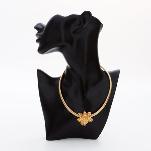 Christian Dior Rhinestone Necklace gold WS8955