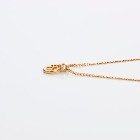 Christian Dior CD logo circle Necklace gold WS8964