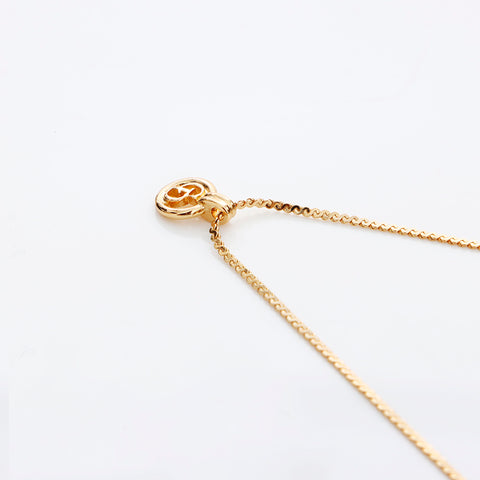 Christian Dior CD logo circle Necklace gold WS8964