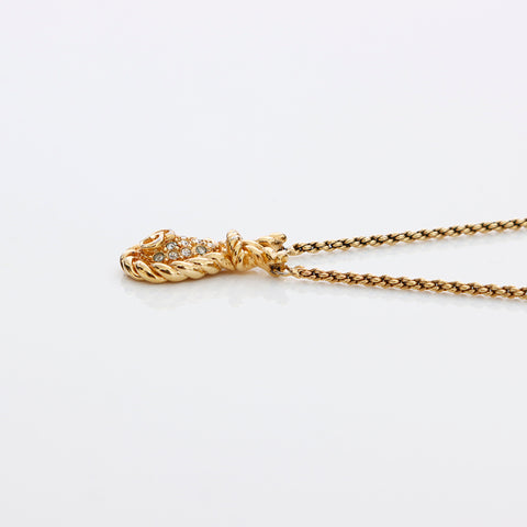 Christian Dior Rhinestone CD Logo Necklace gold WS8969