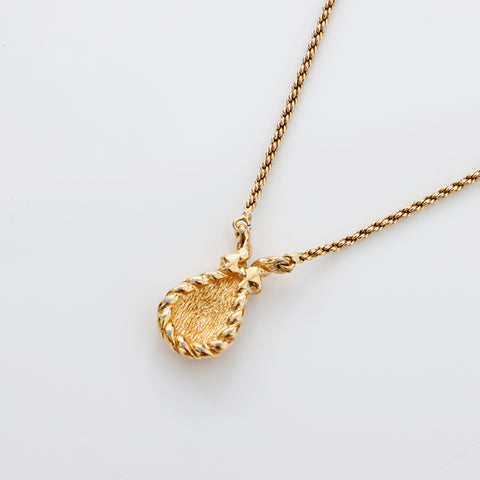 Christian Dior Rhinestone CD Logo Necklace gold WS8969