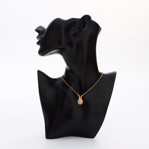 Christian Dior Rhinestone CD Logo Necklace gold WS8969