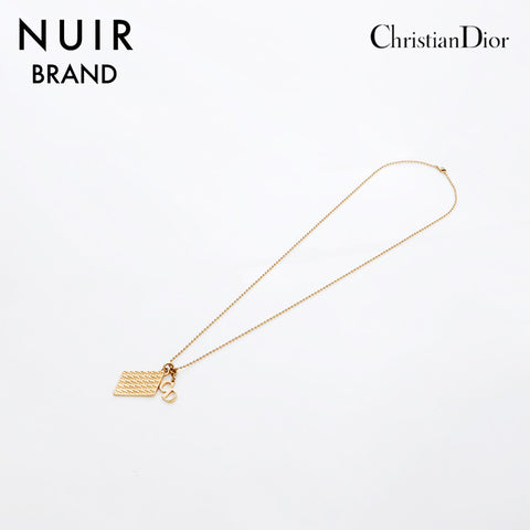 Christian Dior Vintage Logo Collier Gold WS8979