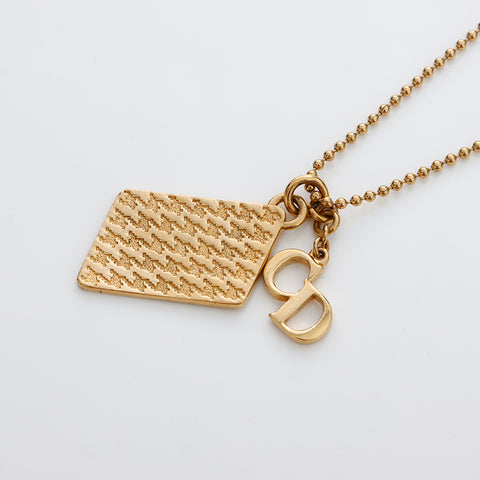 Christian Dior Vintage Logo Collier Gold WS8979