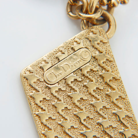 Christian Dior Vintage Logo Collier Gold WS8979