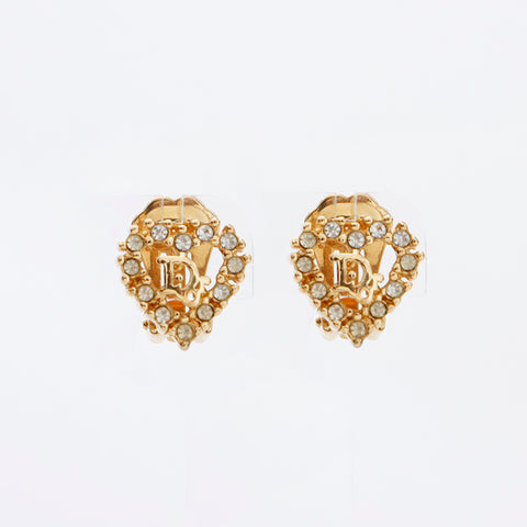 Christian Dior Boucle d'oreille vintage strass or WS8980