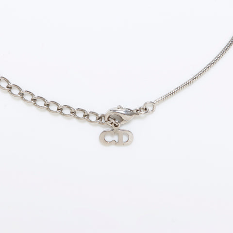 Christian Dior Collier avec logo alphabet D argenté Argent WS8982