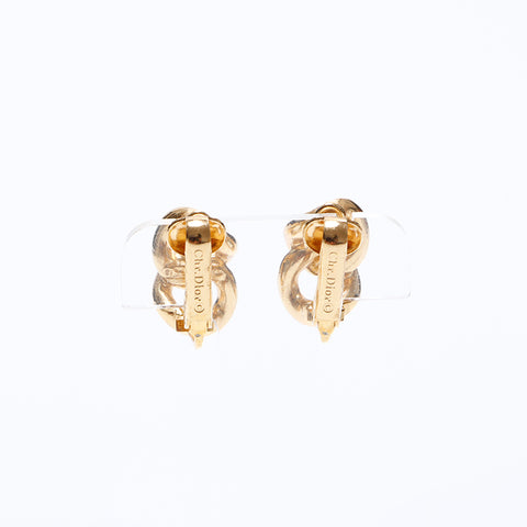 Christian Dior Rhinestone vintage Earring gold WS8987