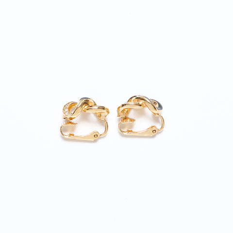 Christian Dior Rhinestone vintage Earring gold WS8987
