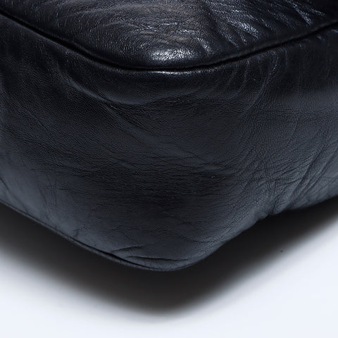 シャネル CHANEL 14番台 ラムスキン チェーン ココマーク　ターンロック ツイード ショルダーバッグ ブラック WS8993