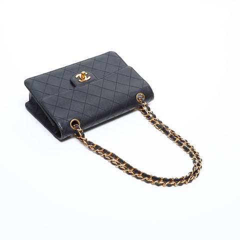 シャネル CHANEL 5番台 キャビアスキン Wチェーン ココマーク マトラッセ23 ショルダーバッグ ブラック WS8994