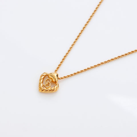 克里斯蒂安·迪奥（Christian Dior徽标心脏项链金）金WS9011