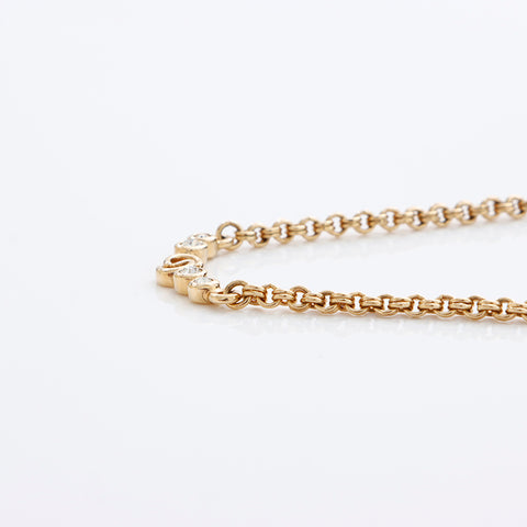 克里斯蒂安·迪奥（Christian Dior Chain）水钻老式项链金黄金WS9015