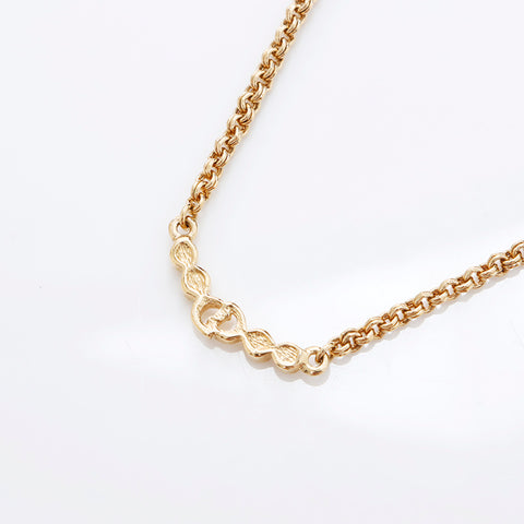 克里斯蒂安·迪奥（Christian Dior Chain）水钻老式项链金黄金WS9015