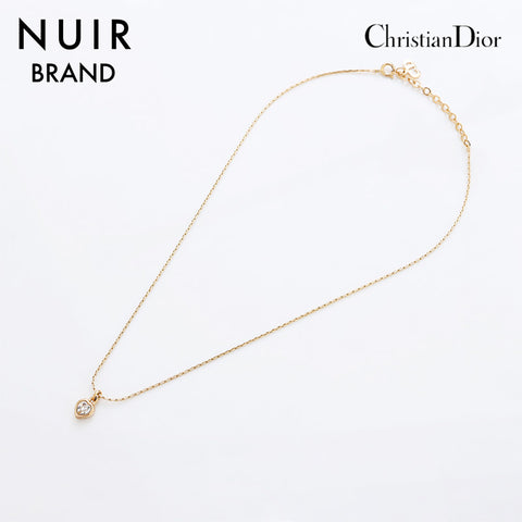 クリスチャンディオール Christian Dior ハート　ラインストーン ネックレス ゴールド WS9016