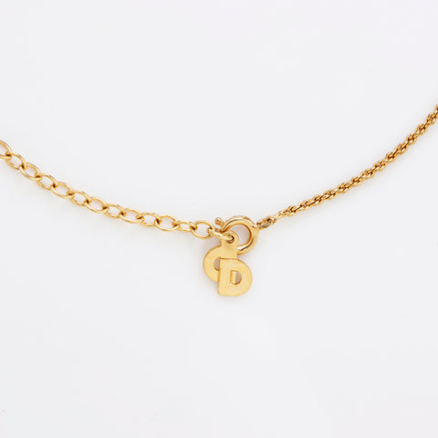 克里斯蒂安·迪奥（Christian Dior）徽标水钻老式项链金WS9017