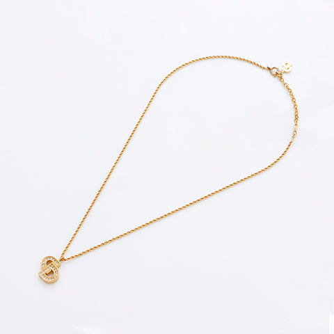 克里斯蒂安·迪奥（Christian Dior）徽标水钻老式项链金WS9018