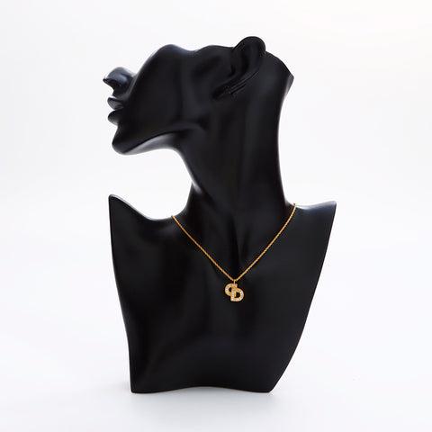 克里斯蒂安·迪奥（Christian Dior）徽标水钻老式项链金WS9018