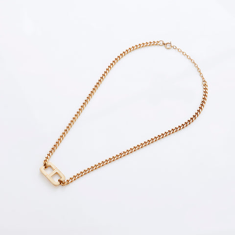Collier chaîne logo Christian Dior or WS9019