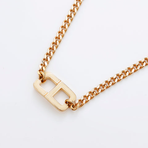 Collier chaîne logo Christian Dior or WS9019