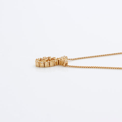 基督教Dior徽标水钻项链黄金WS9026