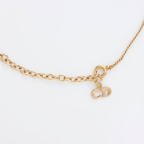 Christian Dior Logo strass Collier or WS9026