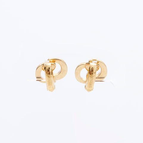 Christian Dior Logo Earrings Gold WS9030 – NUIR VINTAGE