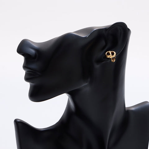 基督教迪奥徽标耳环金WS9030