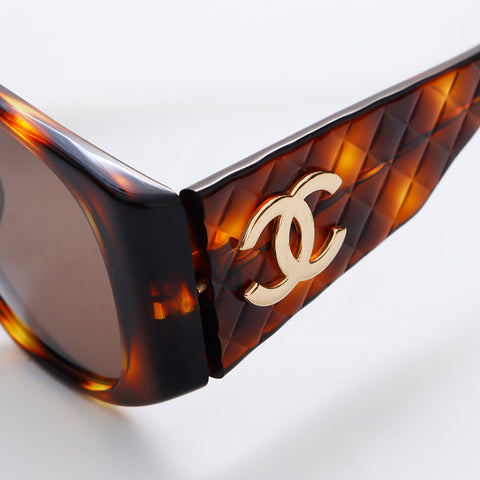 Chanel Coco Mark Matelasse Sunglasses Brown WS9034 – NUIR