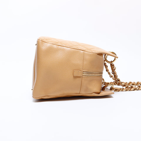 chanel beige matte caviar travel tote bag CHANEL No. 7 Caviar Skin COCO Mark Tote Bag beige WS9053 – NUIR VINTAGE
