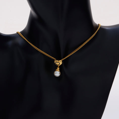 克里斯蒂安·迪奥（Christian Dior）心脏珍珠项链金WS9057