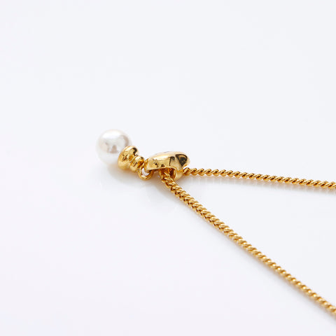 Christian Dior Heart pearl Necklace gold WS9057