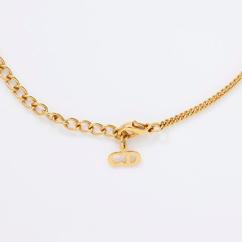 Christian Dior Heart pearl Necklace gold WS9057
