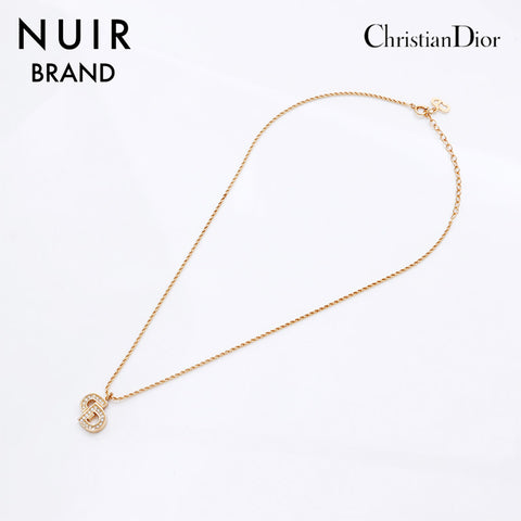 基督教Dior CD徽标水钻项链黄金WS9061