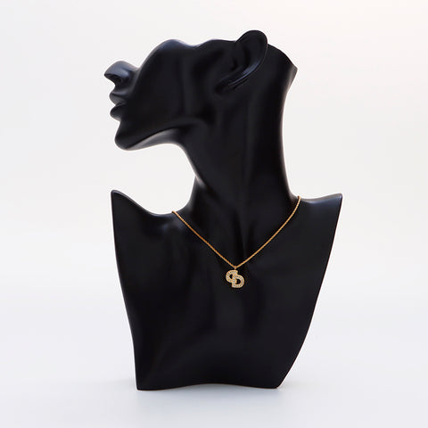 Christian Dior CD logo strass Collier or WS9061
