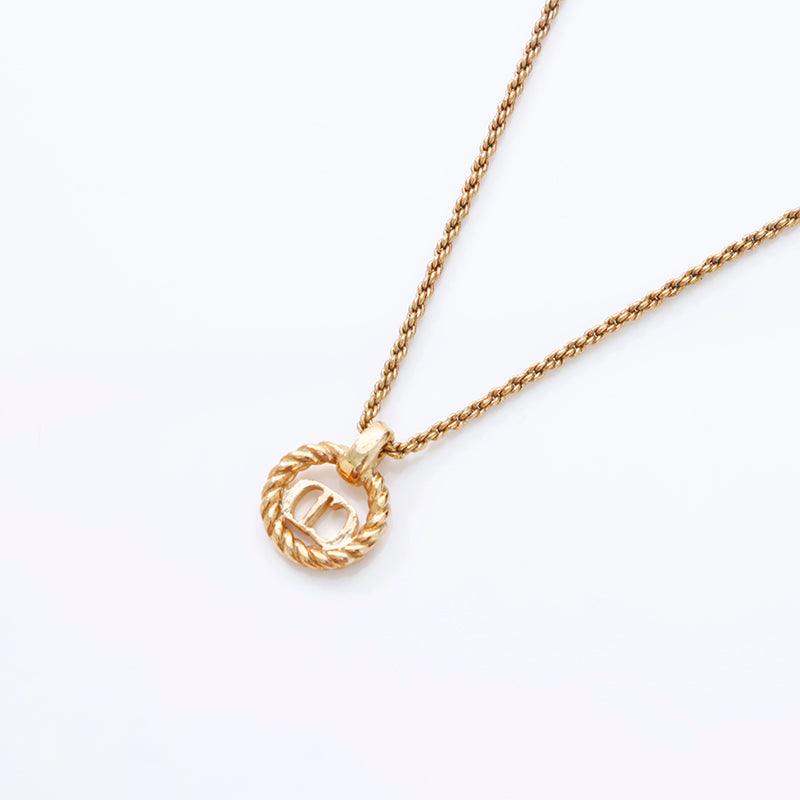 極美品 クリスチャンディオール Christian Dior CD ロゴ ネックレス