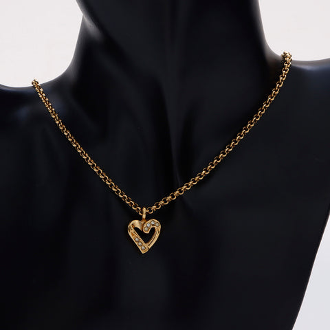 Christian Dior Collier strass coeur or WS9067