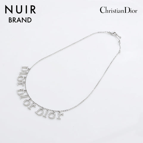 クリスチャンディオール Christian Dior アルファベット ロゴ ネックレス シルバー WS9072