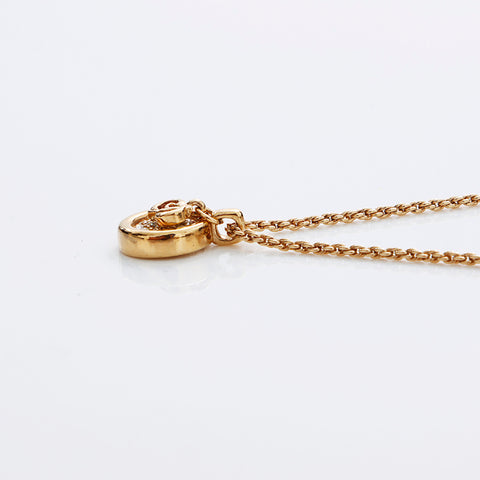 Christian Dior Rhinestone Circle CD Collier Logo Gold WS9073