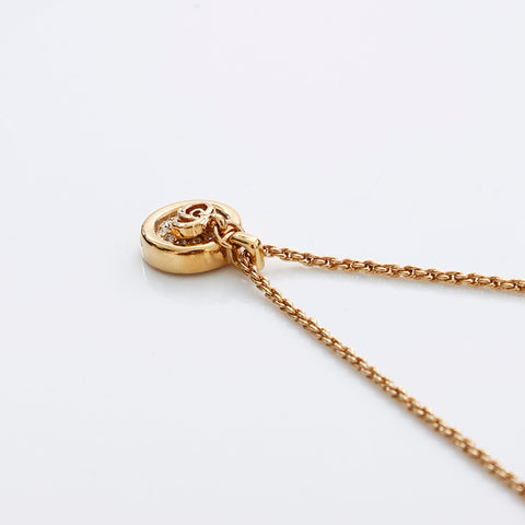 Christian Dior Rhinestone Circle CD Collier Logo Gold WS9073